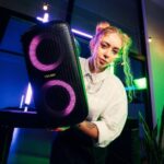 WAAW by ALOK Caixa de Som INFINITE 100 Bluetooth, Tipo Torre, Até 14h de Autonomia, 4 Alto-Falantes, TWS, 100W RMS