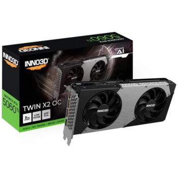 Placa de Video Inno3D RTX 5060 Ti Twin X2 OC Geforce Nvidia, 8Gb 128bits, DLSS 4 – N506T2-08D7X-193075N