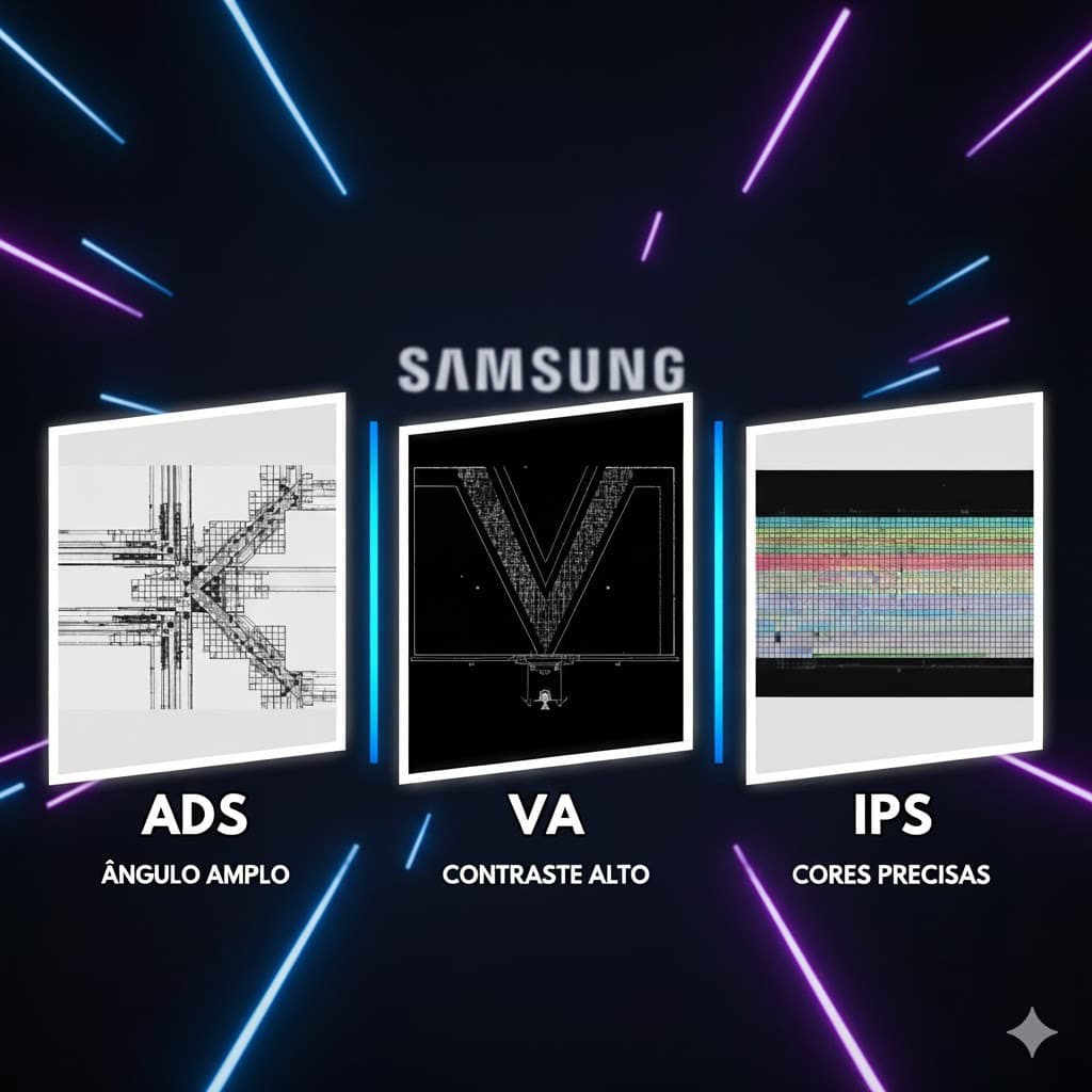 Qual tipo de painel a Samsung usa nas TVs: ADS, VA ou IPS? Qual tipo de painel a Samsung usa nas TVs: ADS, VA ou IPS?