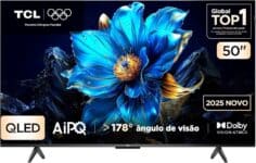 Smart TV TCL 50 Polegadas QLED 4K P7K WiFi Bluetooth Google TV HDR10+ Dolby Atmos Dolby Vision 50P7K