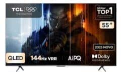 Smart TV TCL 55 Polegadas QLED 4K P8K WiFi Bluetooth Google TV 144Hz HDR10+ Dolby Atmos Vision 55P8K