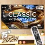 Smart TV TCL 75 Polegadas LED 4K P755 WiFi Bluetooth Google TV HDR10+ Dolby Atmos Vision 75P755
