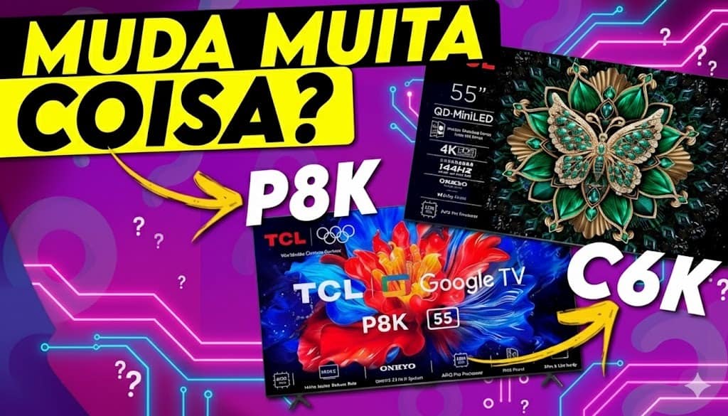 TCL P8K vs C6K: vale a pena subir de categoria? Guia rápido de dúvidas sobre TVs 2025