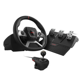 Volante Gamer PCYES W270, com Force Feedback, Pedais e Câmbio, para PC, Xbox e PlayStation - W270