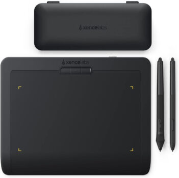 XENCELABS Tablet De Desenho Sem Fio Pequeno Com 2 Canetas Sem Bateria E Estojo, Tablet Gráfico De 9" Para Windows/Macos/Linux Preto