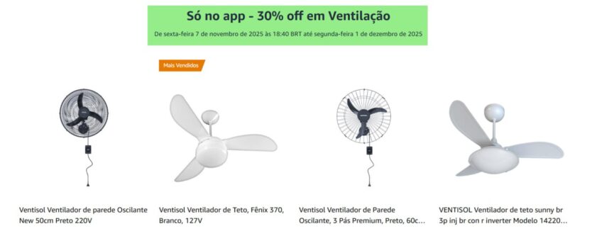 30% OFF em Ventilação - Amazon