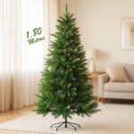 Árvore De Natal Pinheiro Luxo Tradicional 1,80m 850 Galhos Cheios Montagem Fácil E Rápida Decoração Natalina Marca Redfin