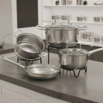 Brinox - Jogo de Panelas Aço Inoxidável Fundo Triplo 4 Peças Jasmin com Indução - Inox