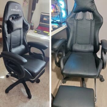 Cadeira Gamer Preto Healer Level Reclinável Com Apoio Pés