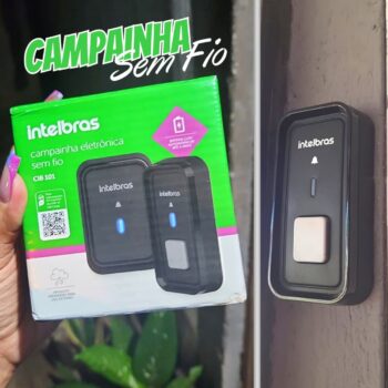 Campainha Sem Fio Com Bateria CIB 101 Preto Intelbras