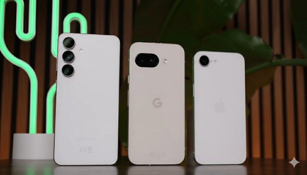 Galaxy S25 FE, Pixel 9a e iPhone 16e: Qual é o Melhor Intermediário Premium de 2025? Galaxy S25 FE, Pixel 9a e iPhone 16e: Qual é o Melhor Intermediário Premium de 2025?