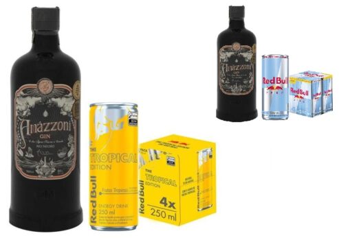 Gin Amázzoni Rio Negro 750m + Bebida Energética - Red Bull 250ml 4 Unidades