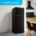 Geladeira Refrigerador Hq Defrost 230l Preto Hq-230rdf – Preto