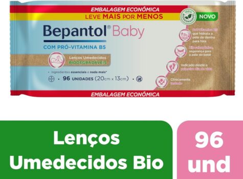 Lenço Umedecido, Bepantol Baby, Biodegradável - 96 unidades