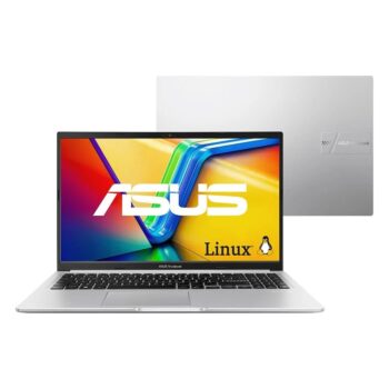 Notebook ASUS Vivobook 15 M1502, AMD Ryzen 7 5825U, 16GB RAM, 512 GB SSD, KeepOS, Tela 15.6, FHD, Cool Silver - M1502YA-NJ612