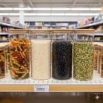 Oikos - Kit 4 Potes de Vidro 1,65L com Tampa Bambu Herméticos Redondos