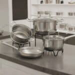 Brinox – Jogo de Panelas Aço Inoxidável Fundo Triplo 4 Peças Jasmin com Indução – Inox