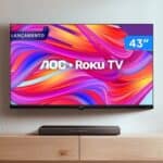 Smart TV 43" FULL HD AOC Roku TV 43S5045/78G HDMI 1 USB Wifi