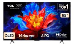 Smart TV TCL 65 Polegadas QLED 4K P8K WiFi Bluetooth Google TV 144Hz HDR10+ Dolby Atmos Vision 65P8K