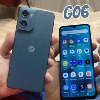 Smartphone Motorola Moto g06-128GB 12GB (4GB RAM + 8GB Ram Boost) e Camera 50MP com AI Bateria de 5200 mAh Tela 6.9″ – Azul Marinho