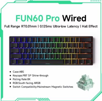 Teclado Akko FUN60 Pro Hall Effect 60% Magnético