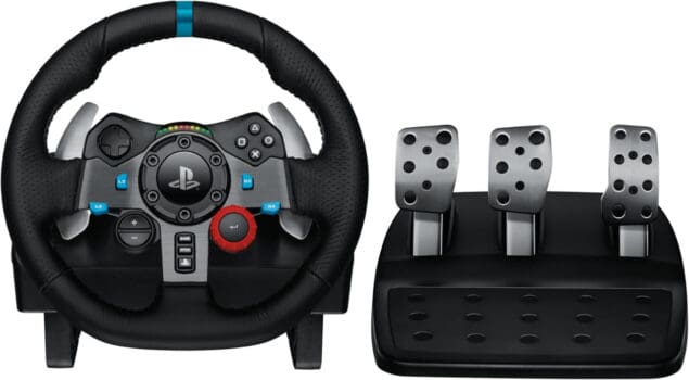 Volante e Pedais Logitech G29 Driving Force com Force Feedback para PS5, PS4, PS3 e PC