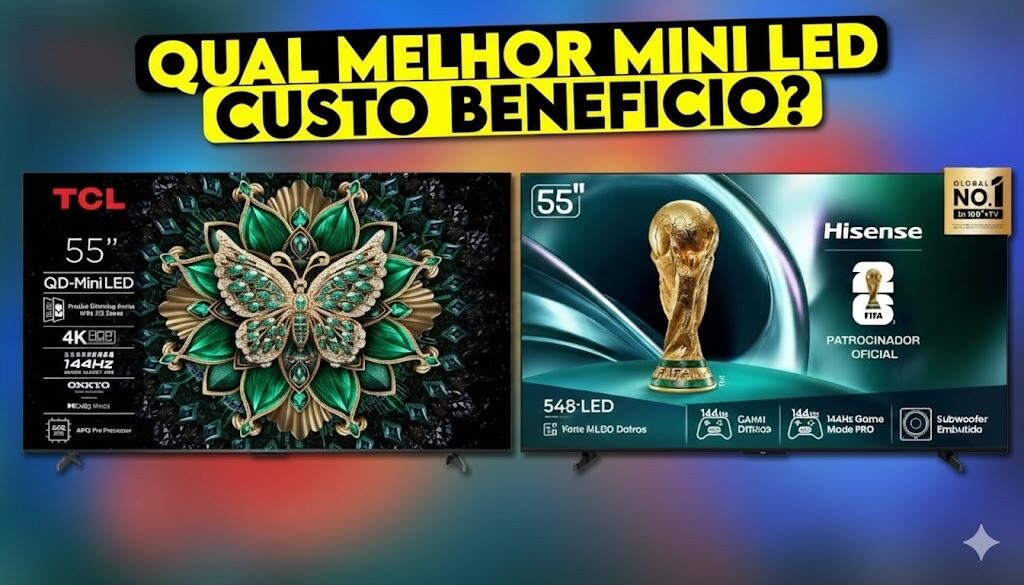 TCL C6K vs Hisense U7Q: Qual TV QD Mini LED tem o melhor custo-benefício hoje?