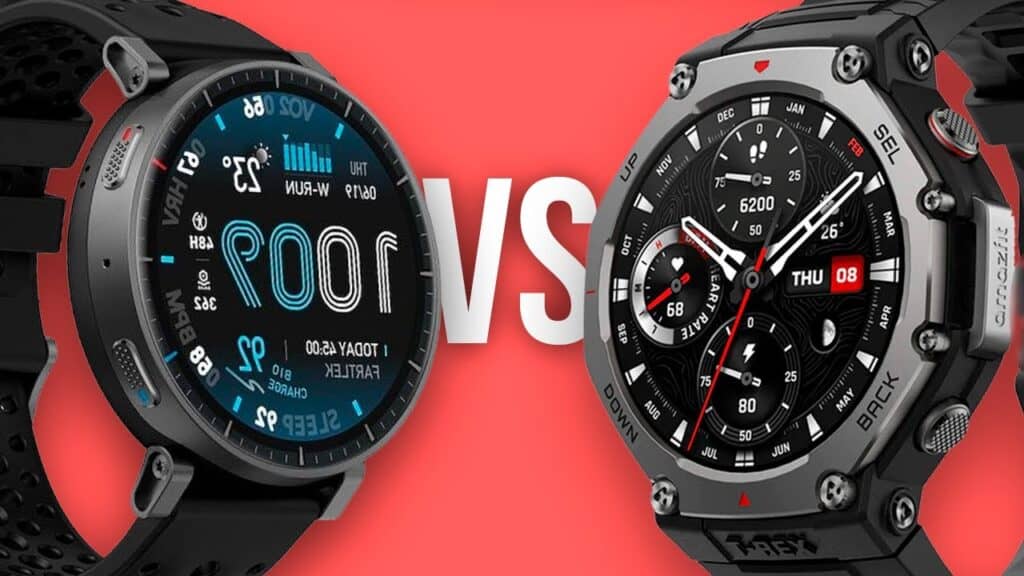 Relógio inteligente Garmin com tela digital e analógica, excelente para esportes e uso diário.