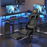 Cadeira Gamer Python Fly Deluxe, Design Ergonômico, Ajuste De 90-150 Graus, Design Preto E Dourado