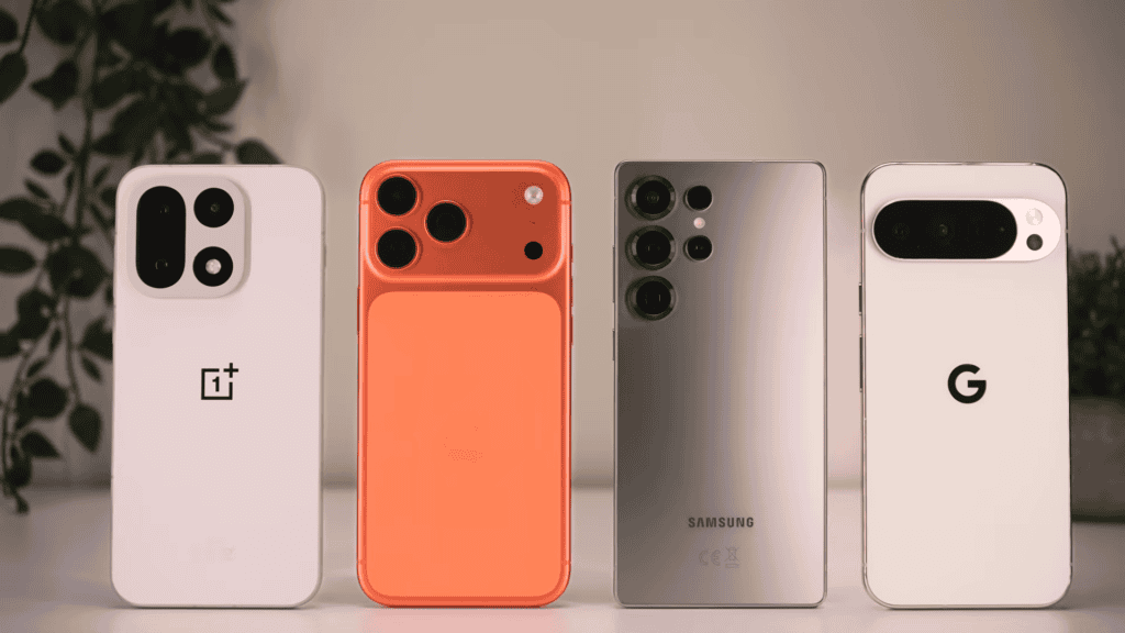 Comparativo OnePlus 15, iPhone 17 Pro Max, Galaxy S25 Ultra e Pixel 10 Pro XL: qual topo de linha vale mais a pena?