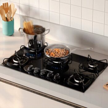 Cooktop 5 Bocas a Gás GLP Continental Preto KC5GR