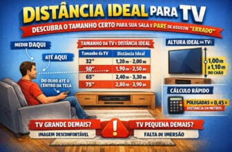 Distância ideal para TV: descubra o tamanho certo para sua sala e pare de assistir “errado”