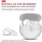 Fone de Ouvido Eardbud AIWA AWS-EB-04-W Bluetooth IPX4 ANC 26 Horas de bateria