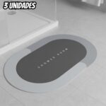 Genérico Kit Com 3 Tapetes Mágicos Antiderrapante Ultra Absorvente De Secagem Rápida Para Banheiro E Casa Multicolorido 58 cm x 37.5 cm