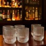 Jogo de Copos de Vidro 300ml 6 Peças Haus Concept Canelado