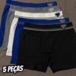 Kit 5 Cuecas Boxer Masculina Cavalera Sem Costura, Poliamida