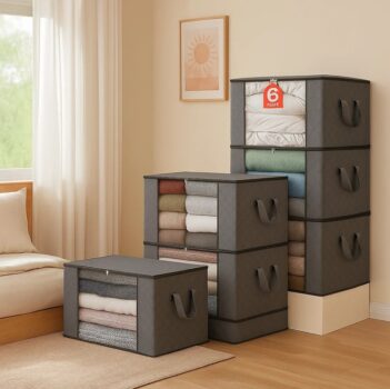 Kit 6 Sacola Organizadora De Guarda Roupa Para Roupa De Cama