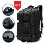 Mochila Sou Mais Preço Assault Militar Escolar 40L Preta Compartimento Notebook