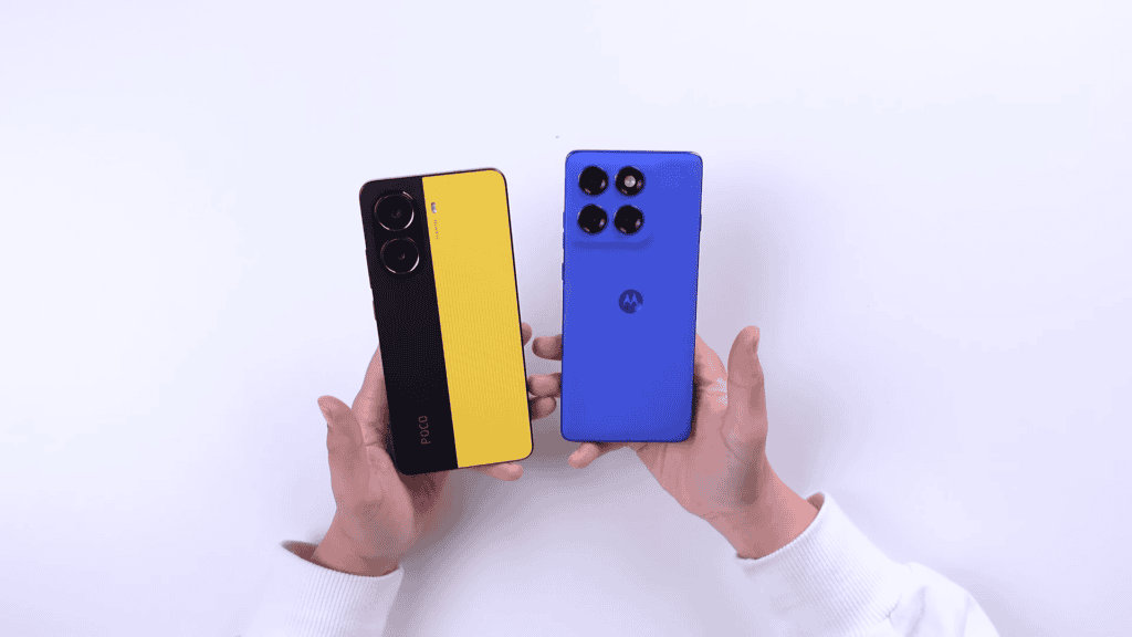 Câmera de celular destaca a série de smartphones Xiaomi POCO e Motorola com câmeras múltiplas.