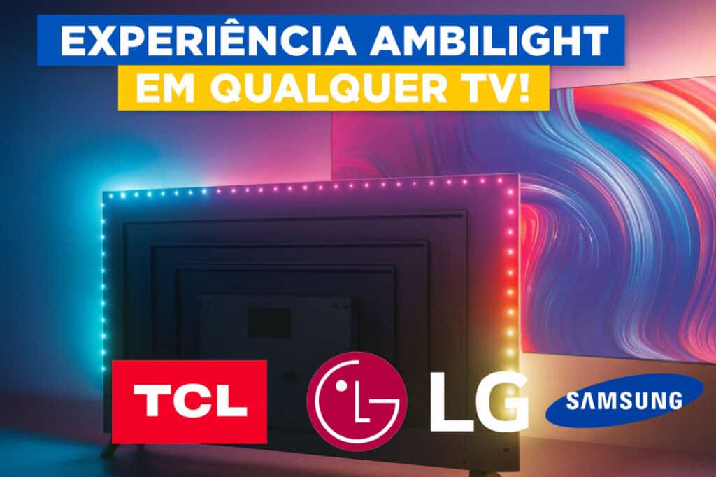 Como instalar LEDs tipo Ambilight atrás da sua Smart TV e transformar qualquer tela em cinema Como instalar LEDs tipo Ambilight atrás da sua Smart TV e transformar qualquer tela em cinema