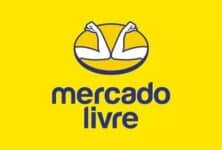 Imagem do logo do Mercado Livre com símbolo de força e empoderamento em fundo amarelo.