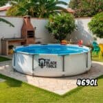 Piscina Estruturada Redonda Circular Aço Pvc Cinza 4690l 76x300cm Fácil De Montar Tbt-002 The Black Tools