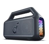 soundcore Boom 2 da Anker, alto-falante 80W, Subwoofer, BassUp 2.0, 24H, IPX7 à Prova d’Água, Flutuante, Luzes RGB, USB-C, Equalizador Personalizado, Bluetooth 5.3, Portátil para Camping e Praia