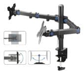 Suporte 2 Monitor Tv Aço Mesa Articulad Vesa Ajuste Promoção Black