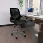 Cadeira De Escritório Giratória Em Tecido - Preto