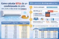 Como calcular BTUs de ar-condicionado do jeito certo em 2026 e não errar na compra