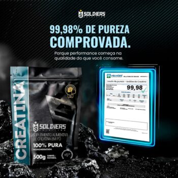 Creatina Monohidratada 500g Soldiers Nutrition 100% Pura Importada Alta Performance Músculo Treino