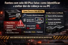 Fontes com selo 80 Plus falso: como identificar e evitar dor de cabeça no seu PC