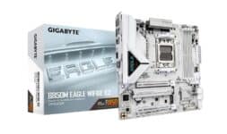 GIGABYTE Placa-mãe B850M Eagle WIFI6E ICE AMD AM5, M-ATX, DDR5, 2X M.2, PCIe 5.0, USB-C, USB 3.2 Gen 2, WIFI6E, LAN 2.5GbE, EZ-Latch, Wi-Fi EZ-Plug