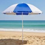 Guarda Sol Mor Grande Sombrinha Mor 1.80m Cor Azul/prata Listras